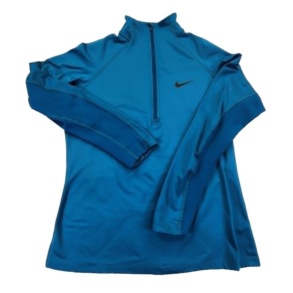 Nike Dri-FIT 1/4 Zip Pullover Blue Womens Medium Running Training Top